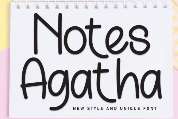 Notes Agatha Font: A Handwritten Typeface for Handmade Product Labels and Shop Branding